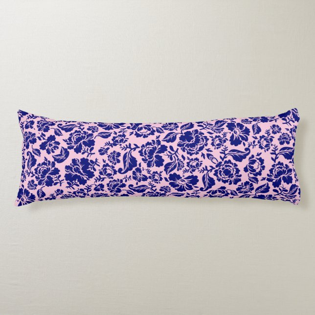 Leaves pattern.13.bw Lpink BG Body Pillow (Front)