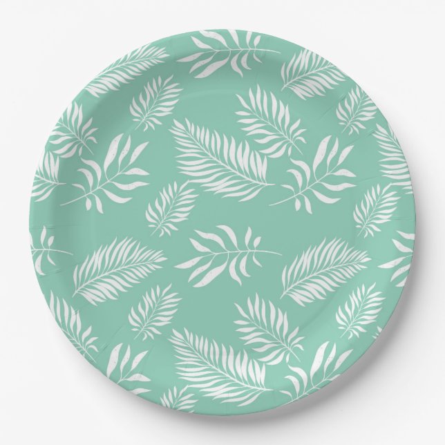 Leaves Pattern 14 Paper Plates (Front)