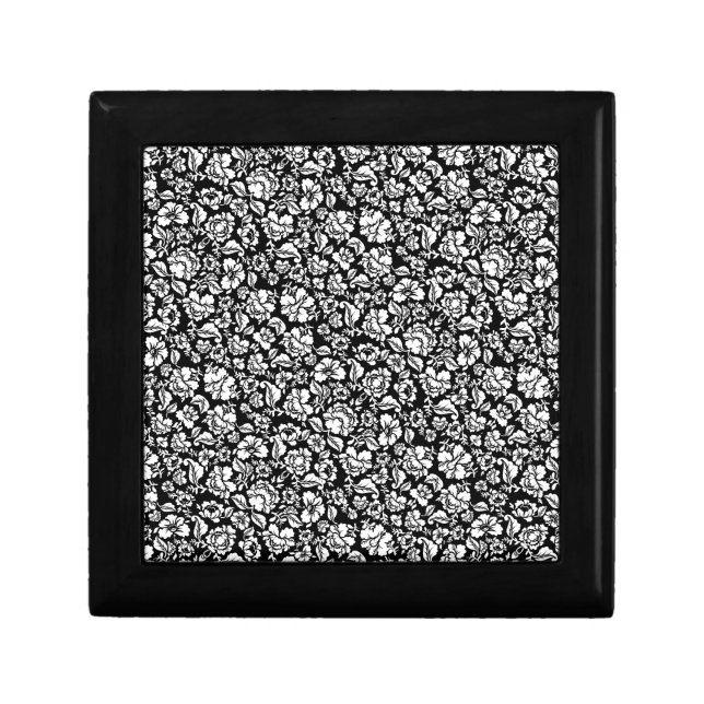 Leaves pattern 14b. black BG Gift Box (Front)
