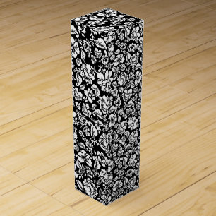 Leaves pattern 14b. black BG Wine Box