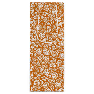 Leaves pattern 14b. black DOrange BG Wine Gift Bag