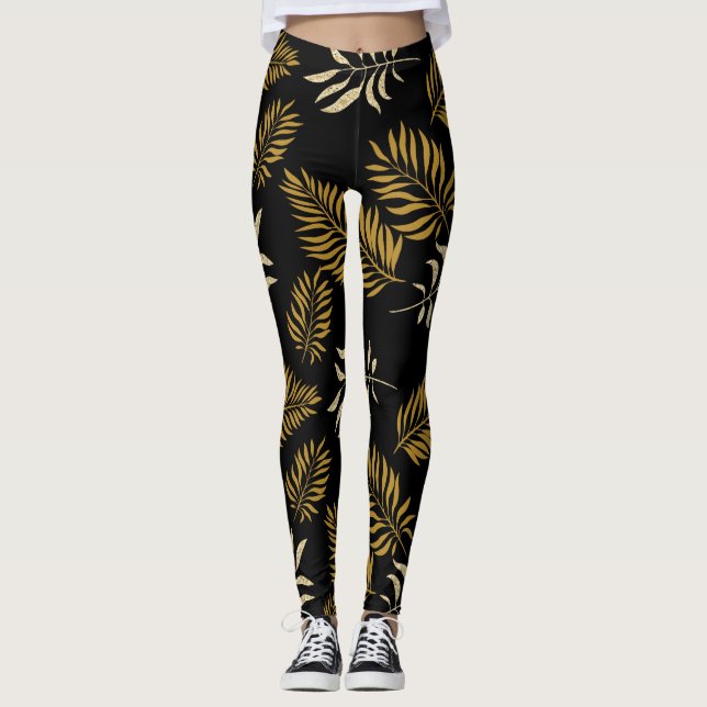 Leaves Pattern 16 Leggings (Front)