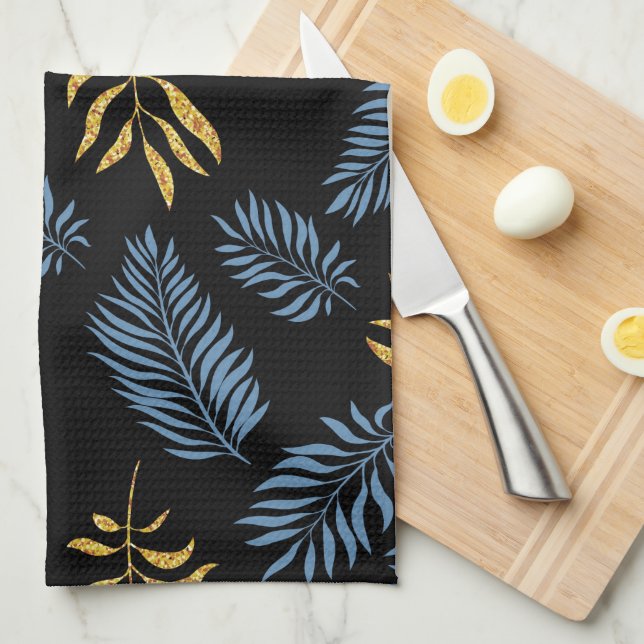 Leaves Pattern 17 Kitchen Towel (Quarter Fold)