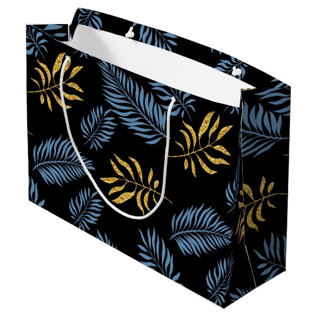 Leaves Pattern 17 Large Gift Bag (Back Angled)