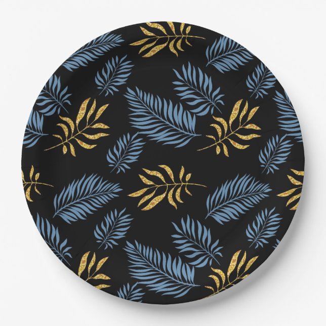 Leaves Pattern 17 Paper Plates (Front)