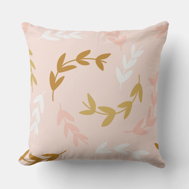 Leaves Pattern 4 Throw Pillow (Front)