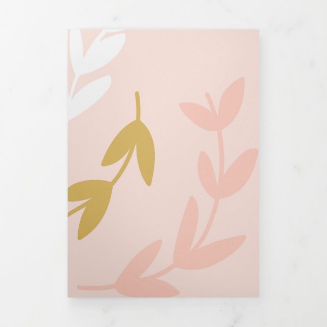 Leaves Pattern 4 Tri-Fold Holiday Card (Cover)