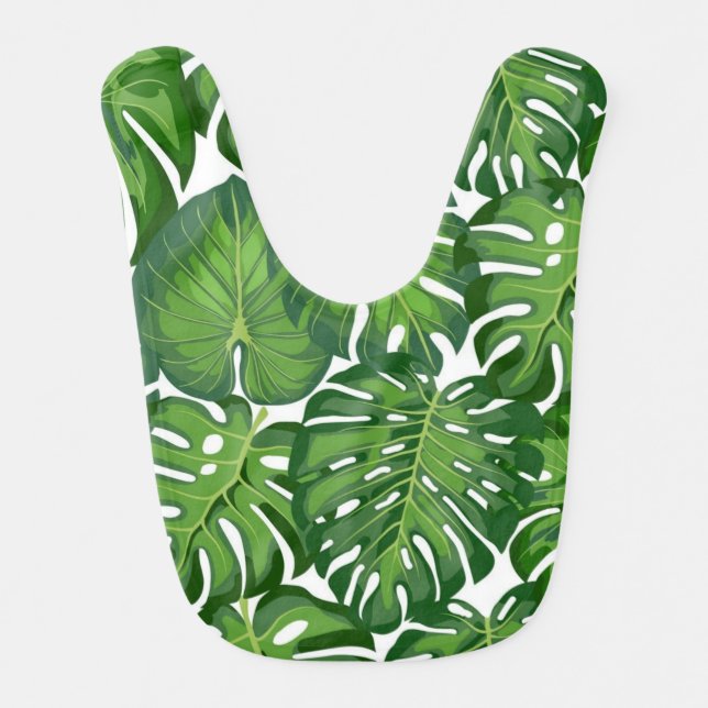 Leaves pattern baby bib (Front)