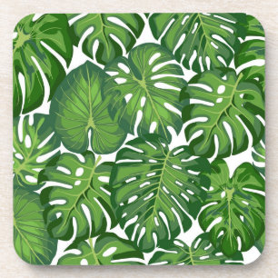 Leaves pattern beverage coaster