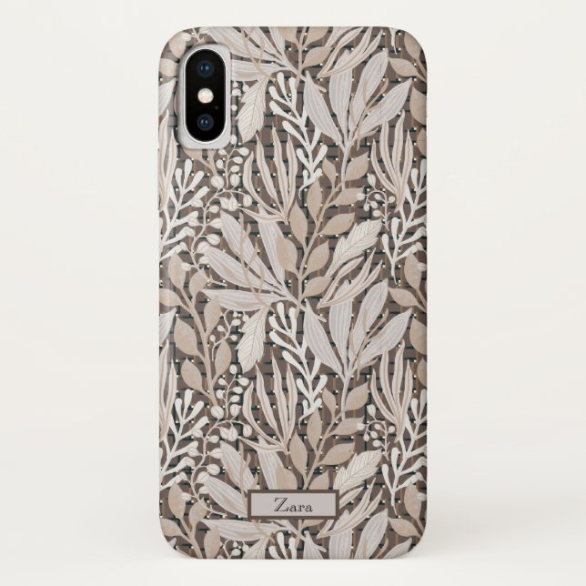 Leaves Pattern bohemian-styled design Tote Bag Mou Case-Mate iPhone Case (Back)