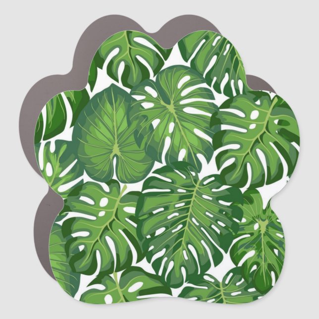 Leaves pattern car magnet (Front)