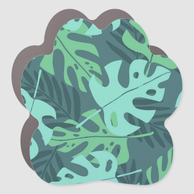 Leaves pattern car magnet (Front)