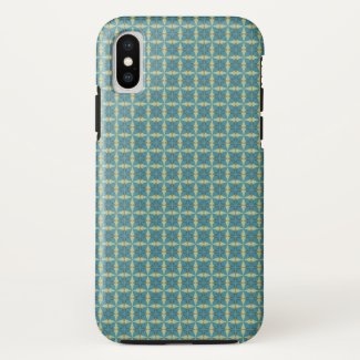 Leaves Pattern in blue iPhone X Case