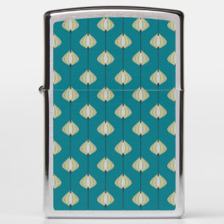 Leaves pattern in blue zippo lighter