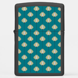 Leaves pattern in blue zippo lighter