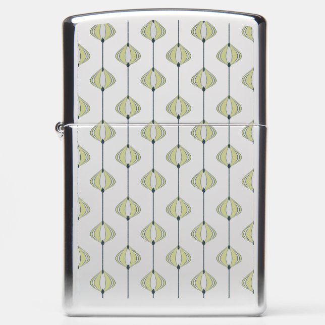 Leaves pattern in blue zippo lighter (Front)