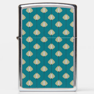 Leaves pattern in blue zippo lighter