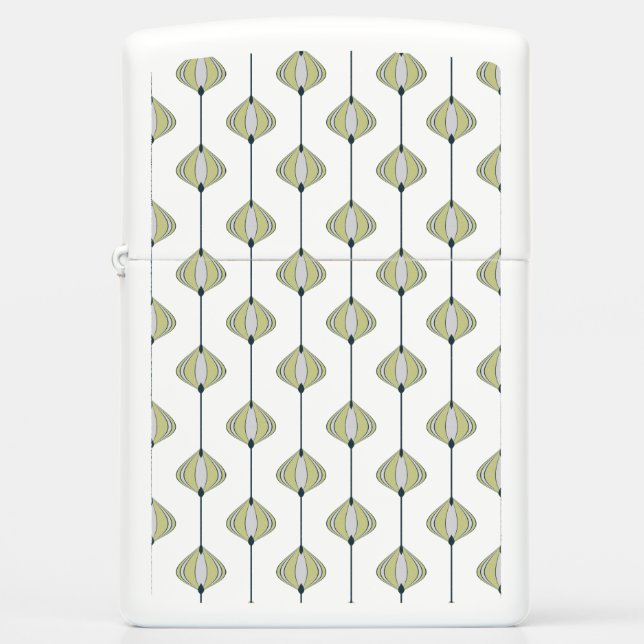 Leaves pattern in blue zippo lighter (Front)