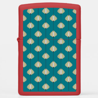 Leaves pattern in blue zippo lighter