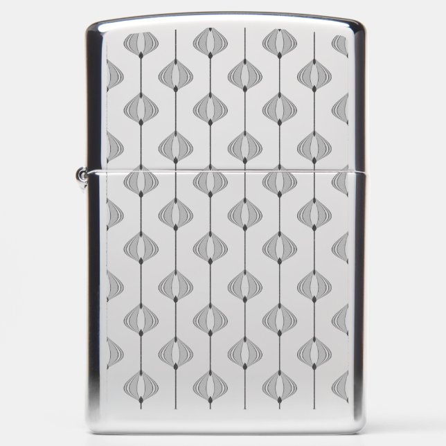 Leaves pattern in bluein grey zippo lighter (Front)