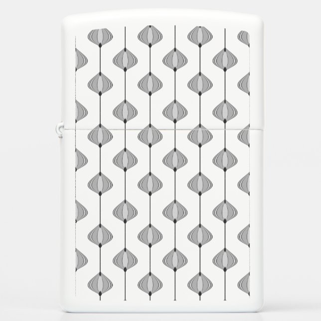Leaves pattern in bluein grey zippo lighter (Front)