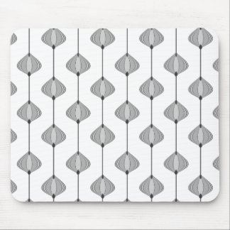 Leaves pattern in gray mouse pad