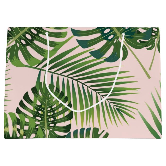 Leaves pattern large gift bag (Front)