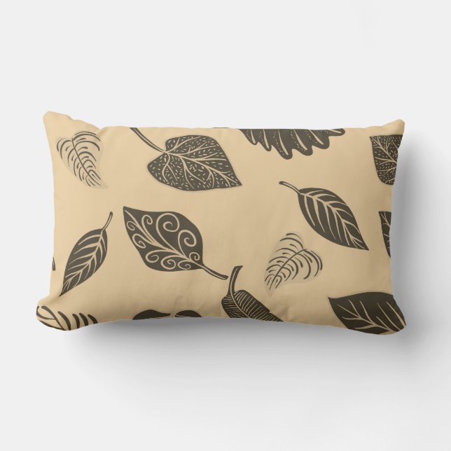 Leaves pattern lumbar pillow (Front)