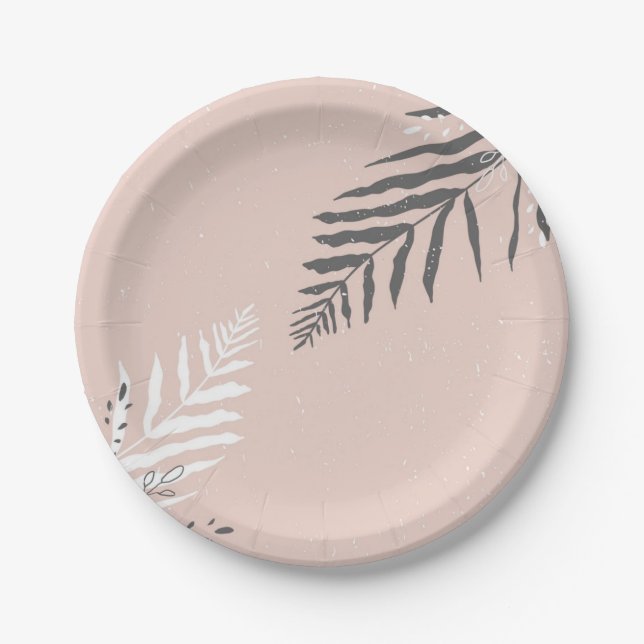 Leaves pattern paper plates (Front)