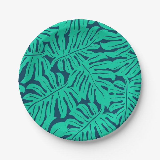 Leaves pattern paper plates (Front)