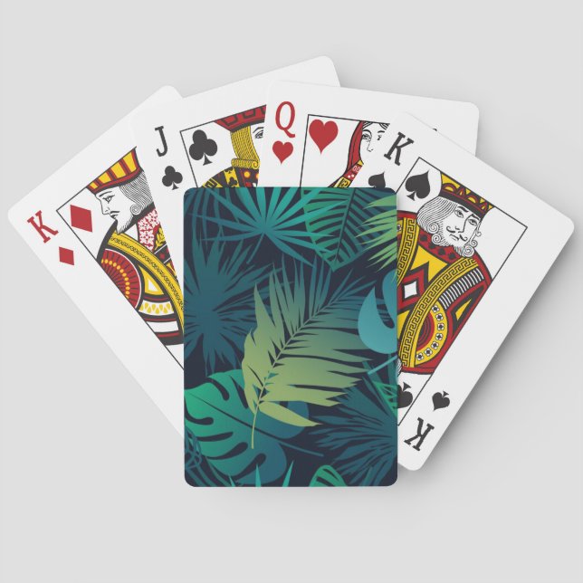 Leaves pattern poker cards (Back)
