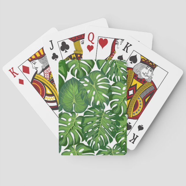 Leaves pattern poker cards (Back)