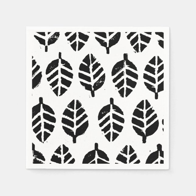 Leaves Pattern Potato Print Napkins (Front)