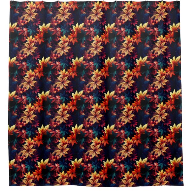 Leaves Pattern Shower Curtain (Front)