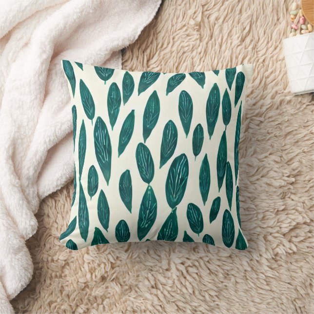 Leaves Pattern Throw Pillow (Blanket)