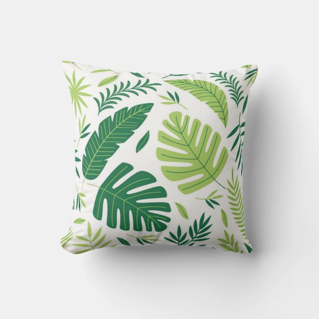 Leaves pattern throw pillow (Front)