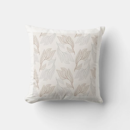 Leaves pattern throw pillow