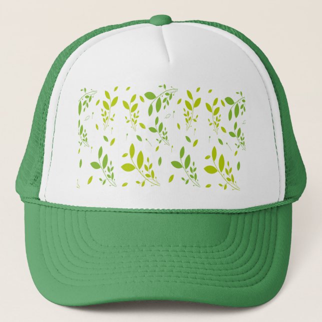 leaves pattern  trucker hat (Front)