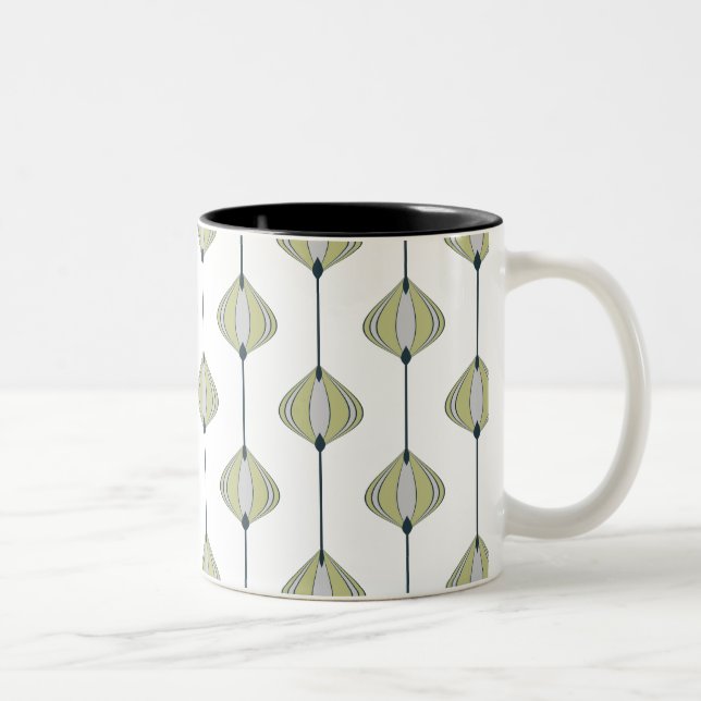 Leaves pattern Two-Tone coffee mug (Right)
