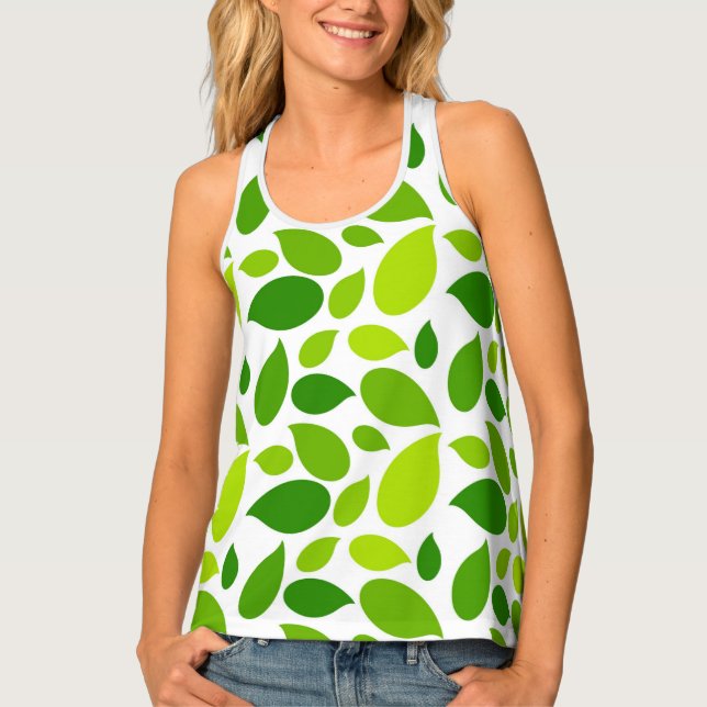 Leaves Pattern Women's Tank Top (Front)