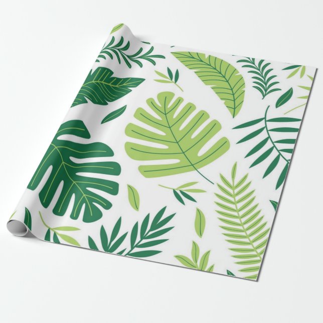 Leaves pattern wrapping paper (Unrolled)