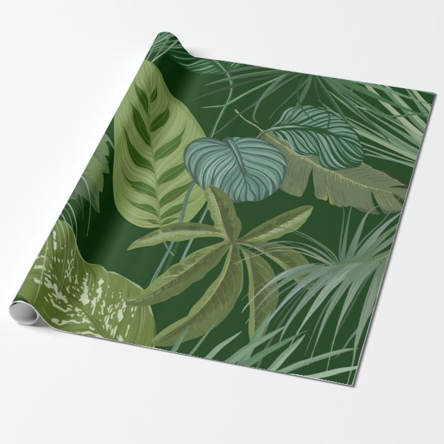 Leaves pattern wrapping paper (Unrolled)
