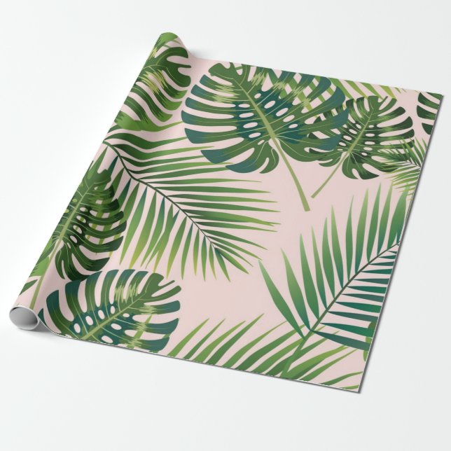 Leaves pattern wrapping paper (Unrolled)