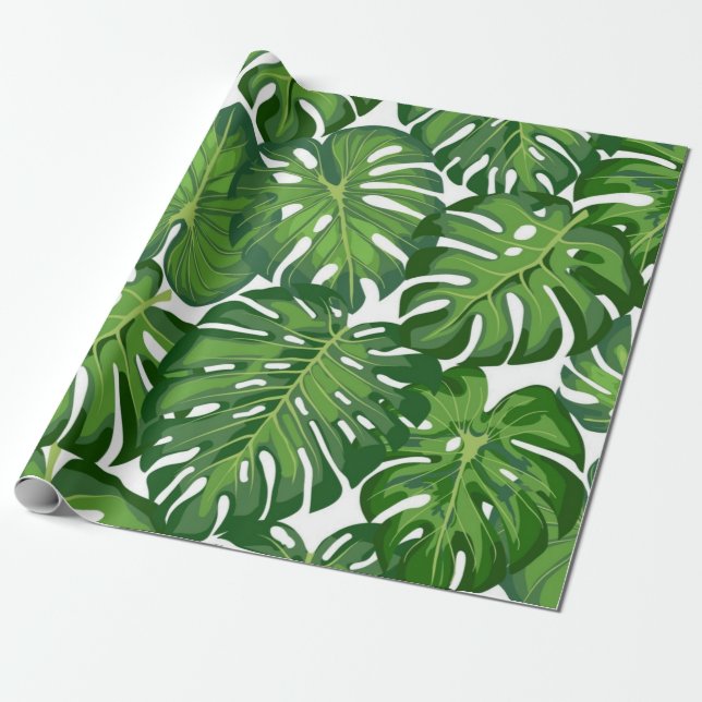Leaves pattern wrapping paper (Unrolled)
