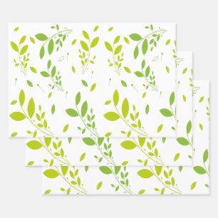 leaves pattern wrapping paper sheets
