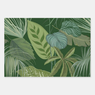 Leaves pattern wrapping paper sheets