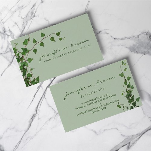 leaves photo floral green eucalyptus business card