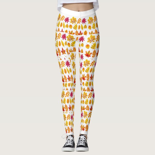 LEAVES PRINTED LEGGINGS (Front)