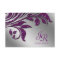 Leaves RSVP Wedding Reply Card Purple Sparkle
