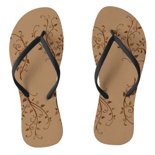 Leaves sketch flip flops